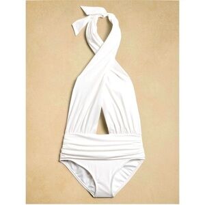 Banana Republic NWT Twisted Knot Remake One Piece‎ Swimsuit White Women’s Medium